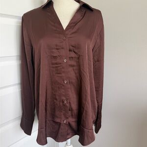 Brown Long-Sleeve Button down